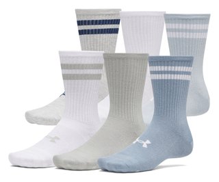 Under Armour Essential Crew unisex skarpety (6 pack), blue fog/blue wind/biały