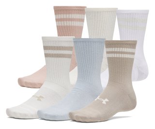 Under Armour Essential Crew unisex skarpety (6 pack), timberwolf taupe/biały/stone