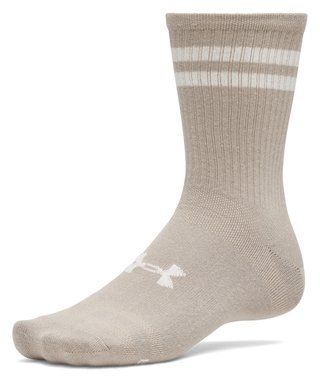 Under Armour Essential Crew unisex skarpety (6 pack), timberwolf taupe/biały/stone