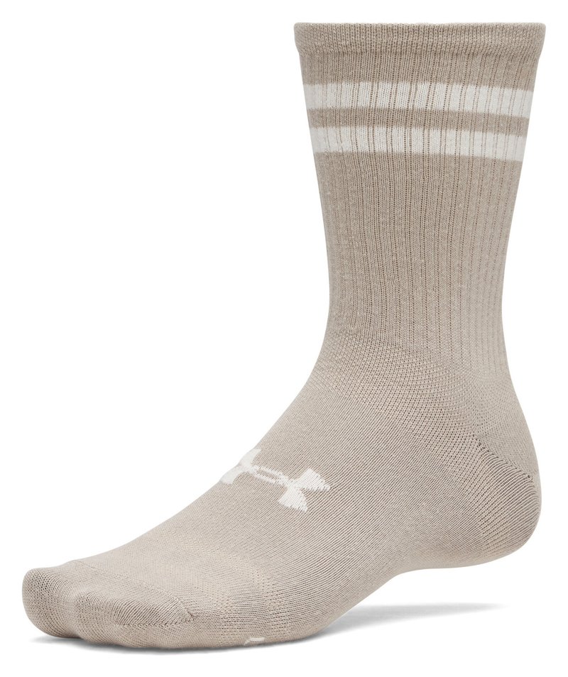 Under Armour Essential Crew unisex skarpety (6 pack), timberwolf taupe/biały/stone