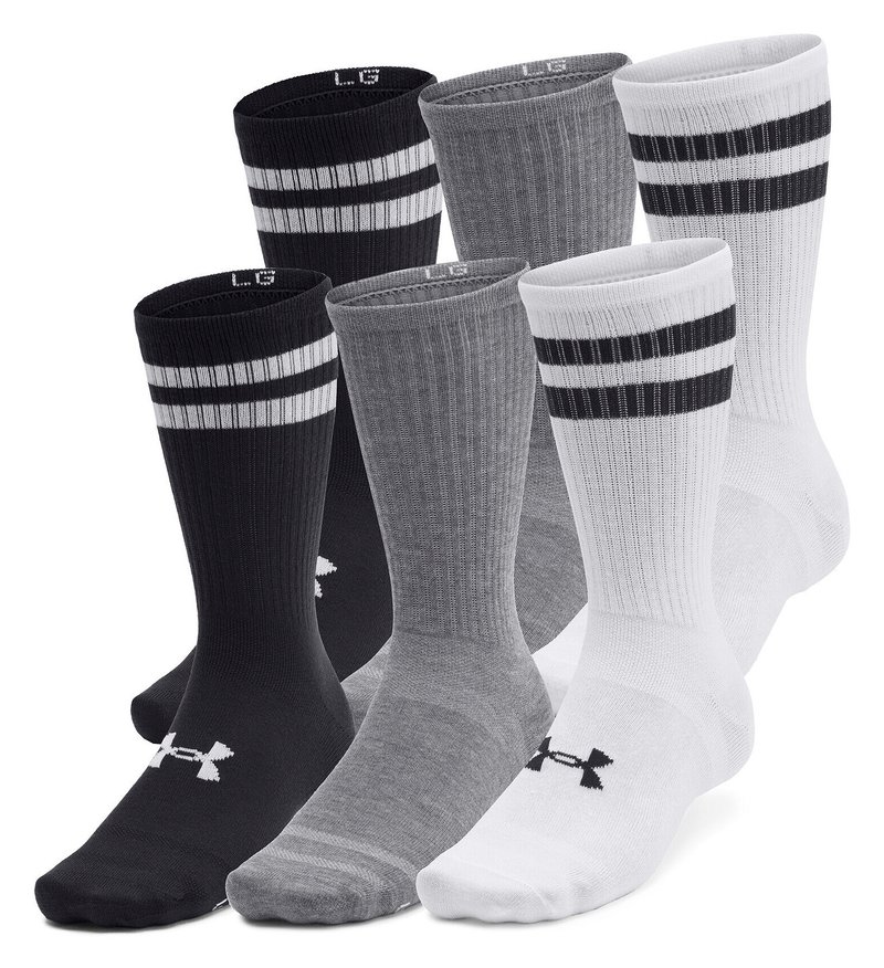 Under Armour Essential Crew unisex skarpety (6 pack), biało/czarne