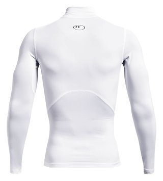 Under Armour HeatGear Comp Mock męska koszulka kompresyjna z długim rękawem, biało/czarna