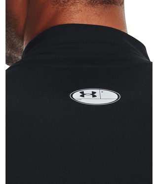 Under Armour HeatGear Comp Mock męska koszulka kompresyjna z długim rękawem, czarno/biała