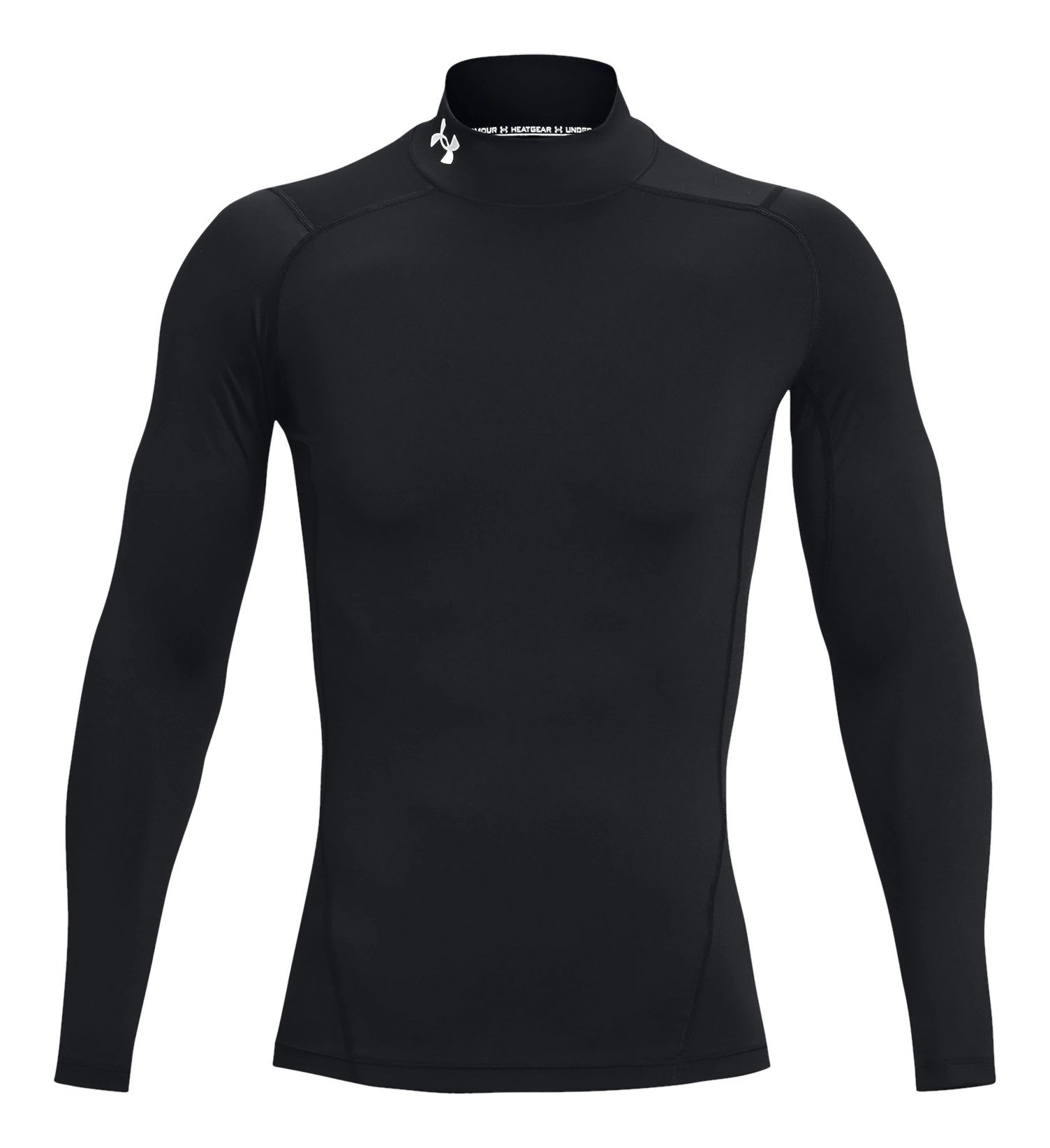 Under Armour HeatGear Comp Mock męska koszulka kompresyjna z długim rękawem, czarno/biała