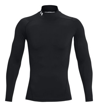 Under Armour HeatGear Comp Mock męska koszulka kompresyjna z długim rękawem, czarno/biała