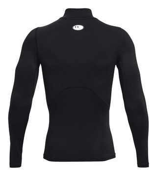 Under Armour HeatGear Comp Mock męska koszulka kompresyjna z długim rękawem, czarno/biała