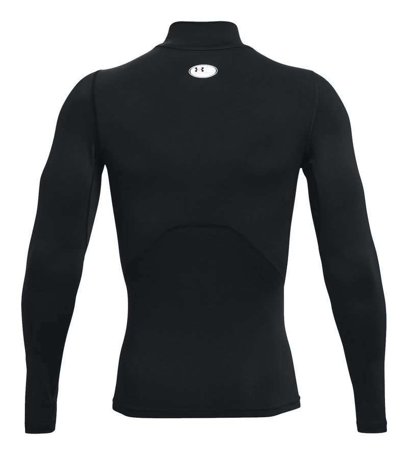 Under Armour HeatGear Comp Mock męska koszulka kompresyjna z długim rękawem, czarno/biała