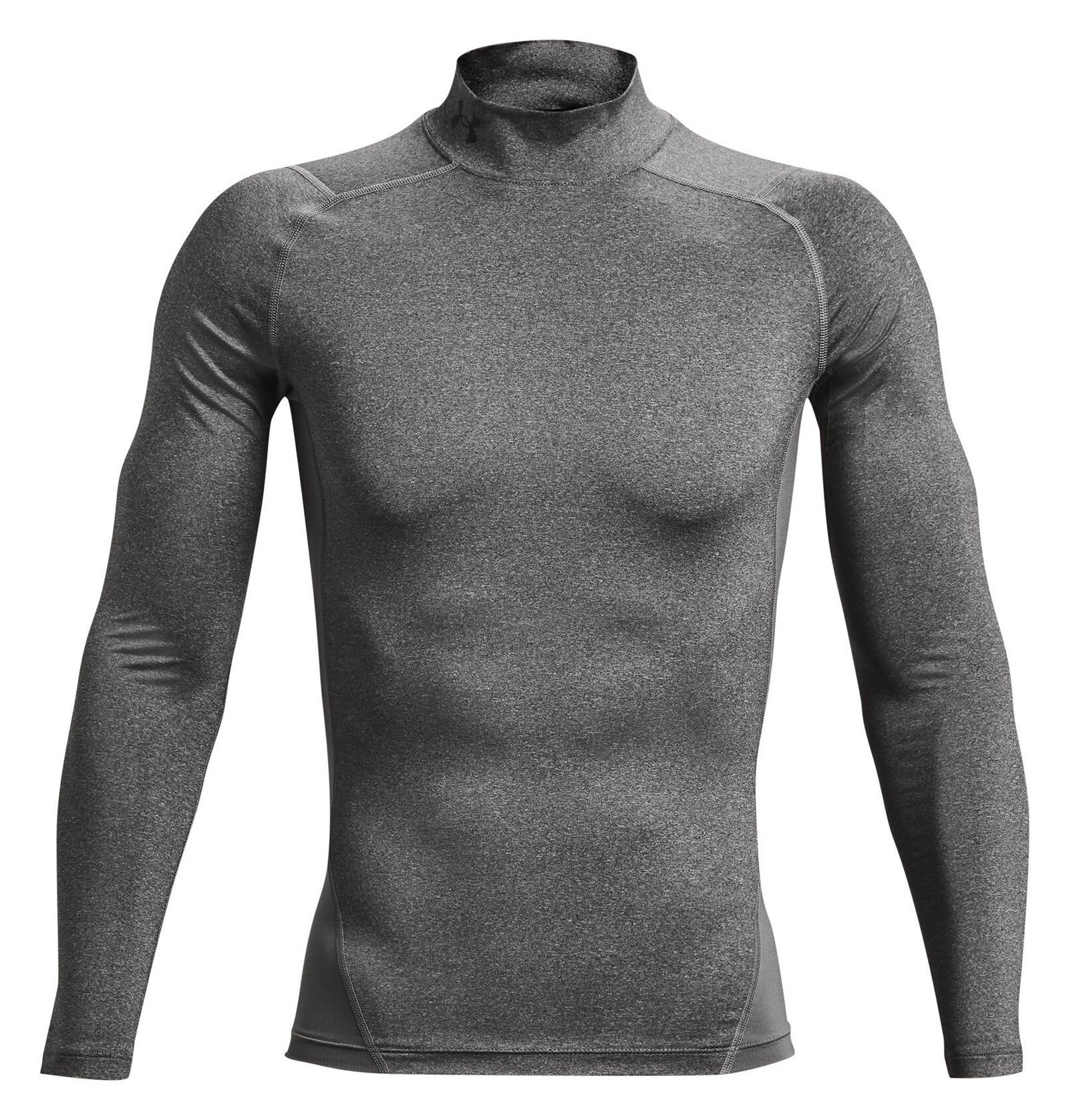 Under Armour HeatGear Comp Mock męska koszulka kompresyjna z długim rękawem, carbon heather/czarna