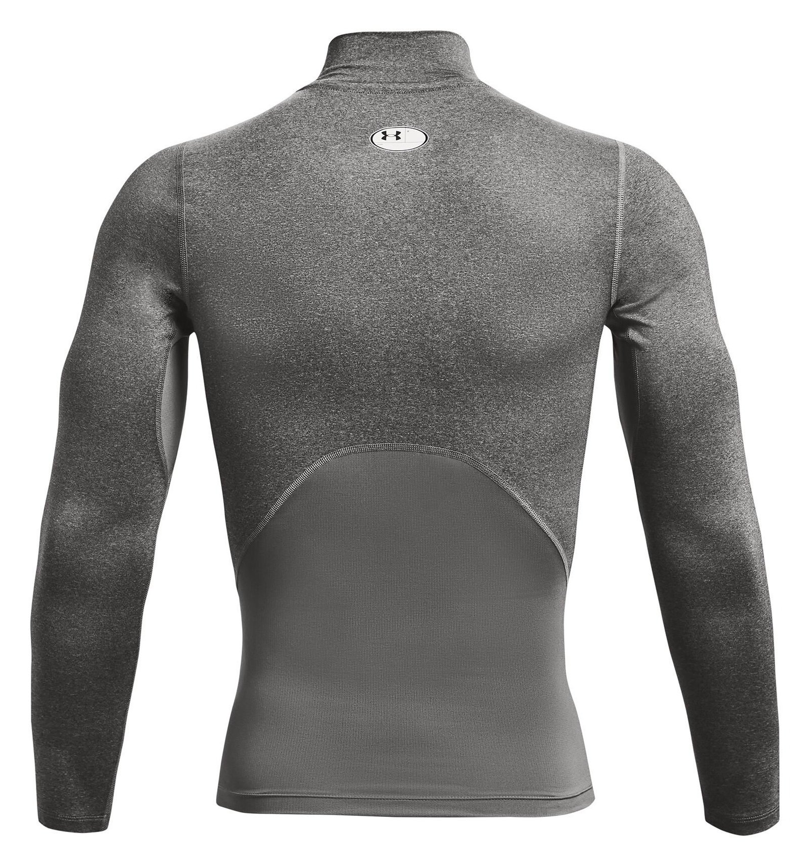 Under Armour HeatGear Comp Mock męska koszulka kompresyjna z długim rękawem, carbon heather/czarna