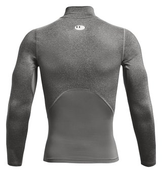 Under Armour HeatGear Comp Mock męska koszulka kompresyjna z długim rękawem, carbon heather/czarna