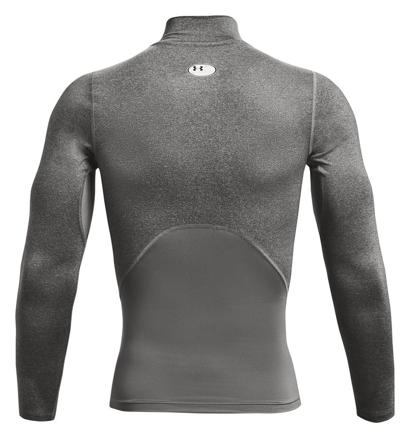 Under Armour HeatGear Comp Mock męska koszulka kompresyjna z długim rękawem, carbon heather/czarna