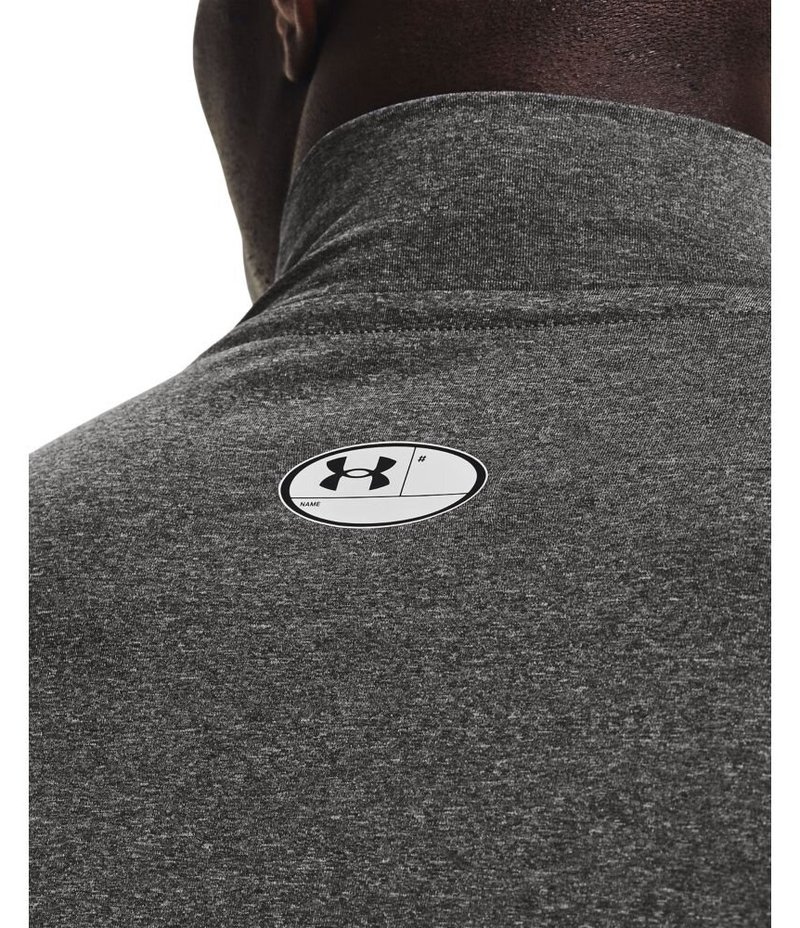 Under Armour HeatGear Comp Mock męska koszulka kompresyjna z długim rękawem, carbon heather/czarna