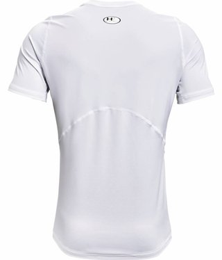 Under Armour HG Fitted SS męska koszulka, biało/czarna
