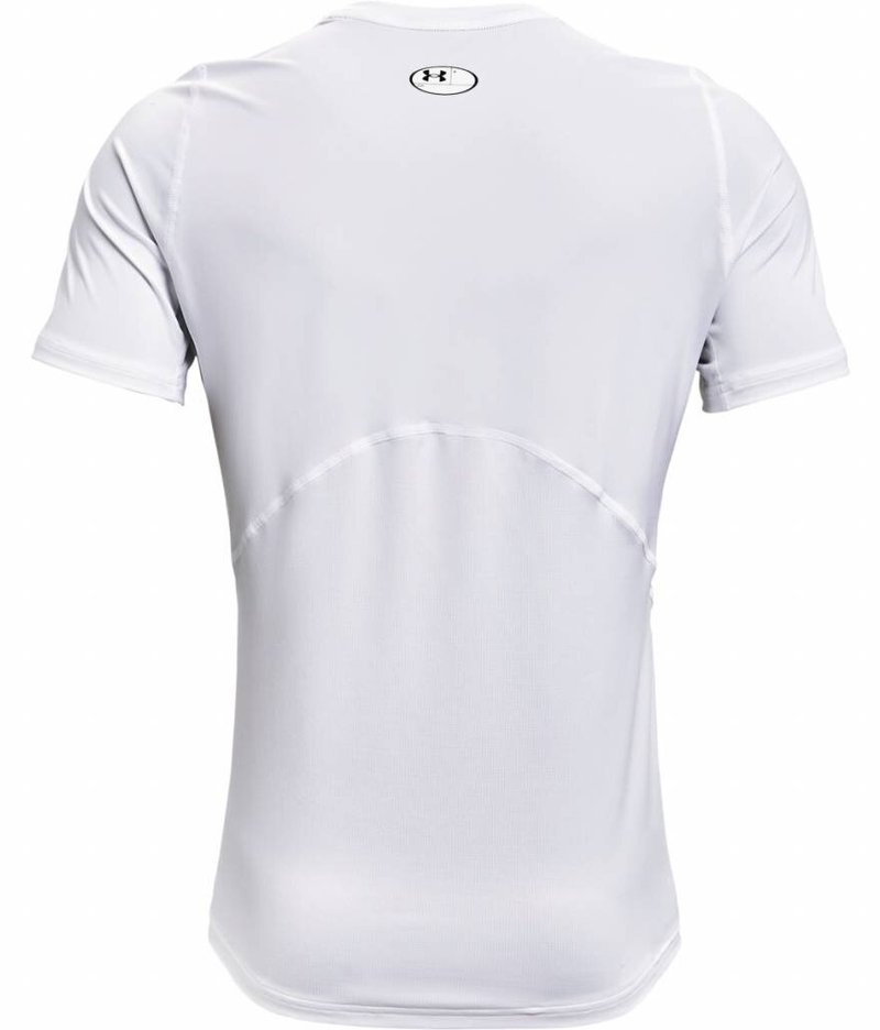 Under Armour HG Fitted SS męska koszulka, biało/czarna