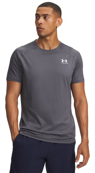 Under Armour HeatGear Fitted S męska koszulka, castlerock/biała