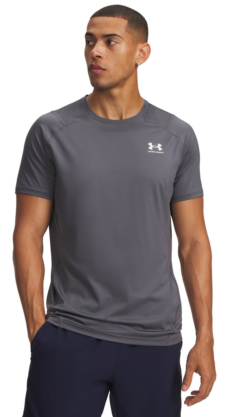 Under Armour HeatGear Fitted S męska koszulka, castlerock/biała