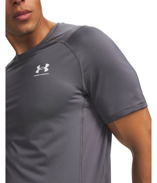 Under Armour HeatGear Fitted S męska koszulka, castlerock/biała