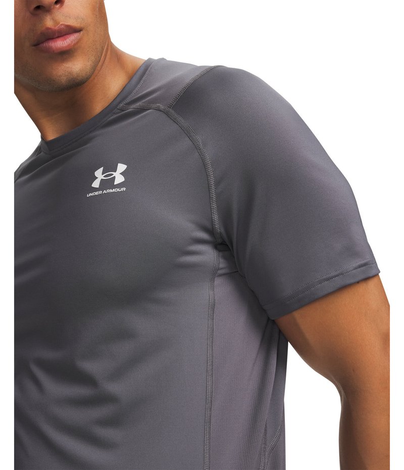 Under Armour HeatGear Fitted S męska koszulka, castlerock/biała