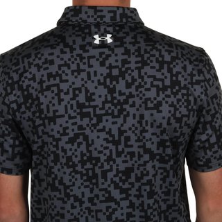 Under Armour T2G Printed męskie polo, czarne/castlerock