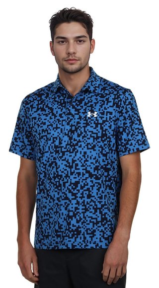 Under Armour T2G Printed męskie polo, blue atlantis