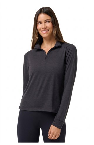 Travis Mathew Skyloft Light Zip longsleeve damskie polo, heather black