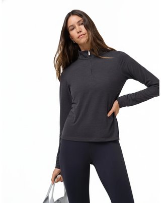 Travis Mathew Skyloft Light Zip longsleeve damskie polo, heather black