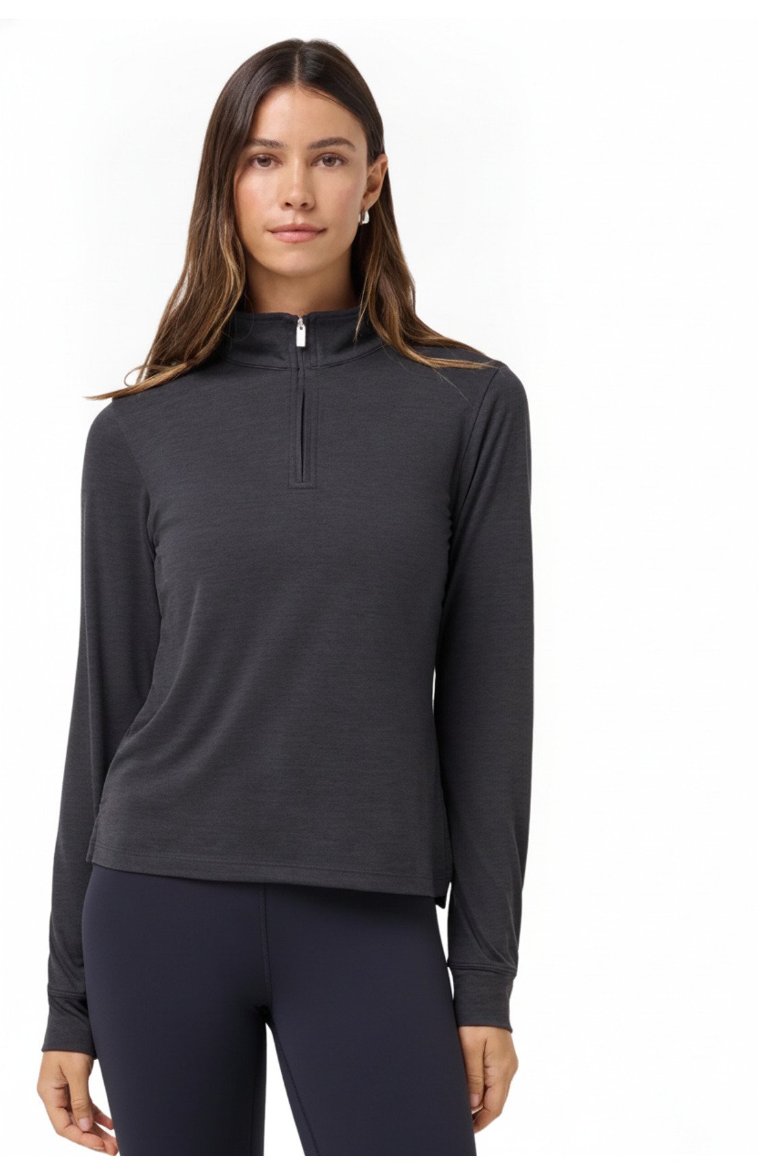 Travis Mathew Skyloft Light Zip longsleeve damskie polo, heather black