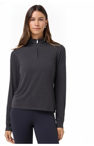 Travis Mathew Skyloft Light Zip longsleeve damskie polo, heather black