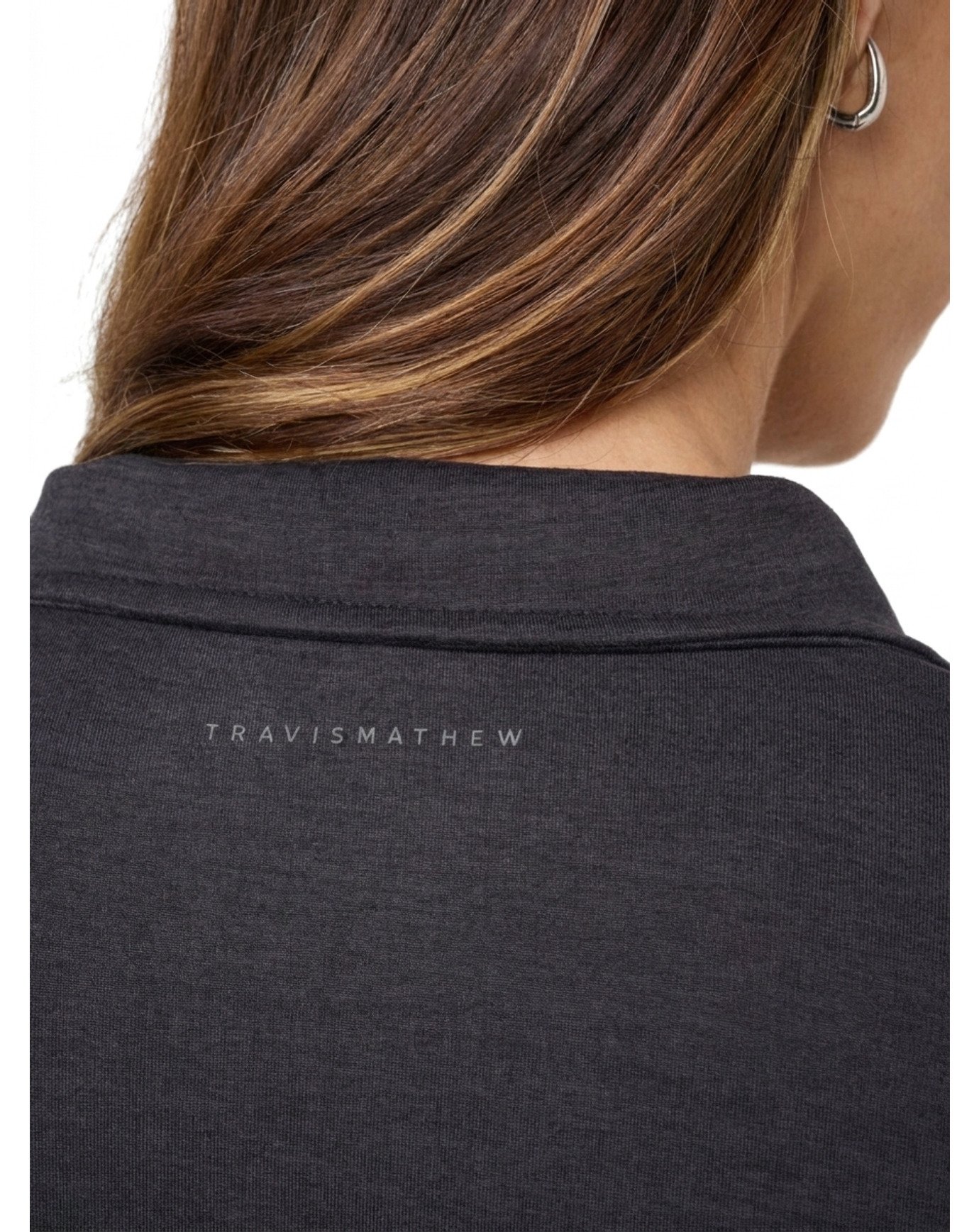 Travis Mathew Skyloft Light Zip longsleeve damskie polo, heather black