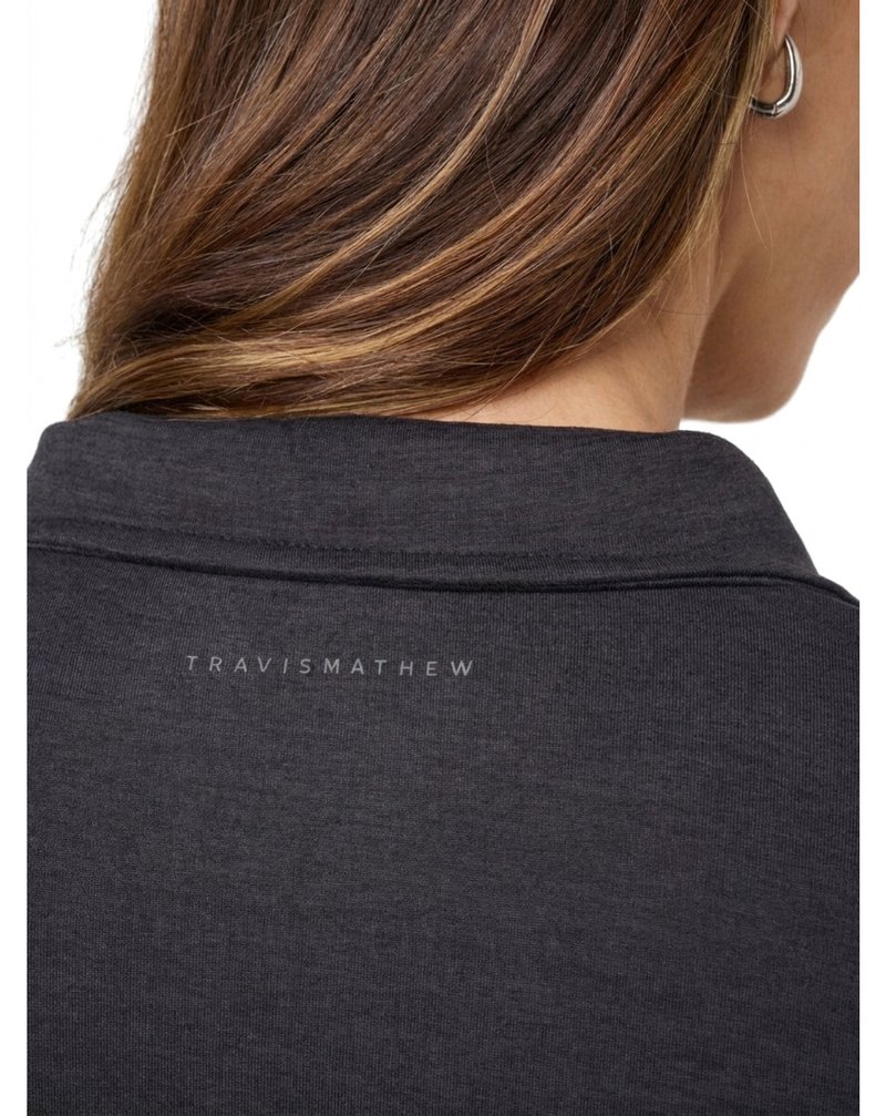 Travis Mathew Skyloft Light Zip longsleeve damskie polo, heather black
