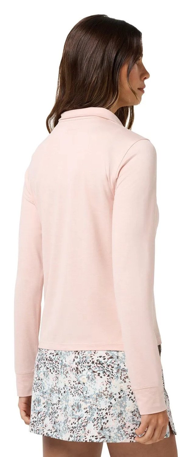 Travis Mathew Skyloft Light Zip longsleeve damskie polo, heather blush pink