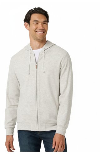 Travis Mathew Cloud Sweater Full Zip męska bluza z kapturem, heather grey