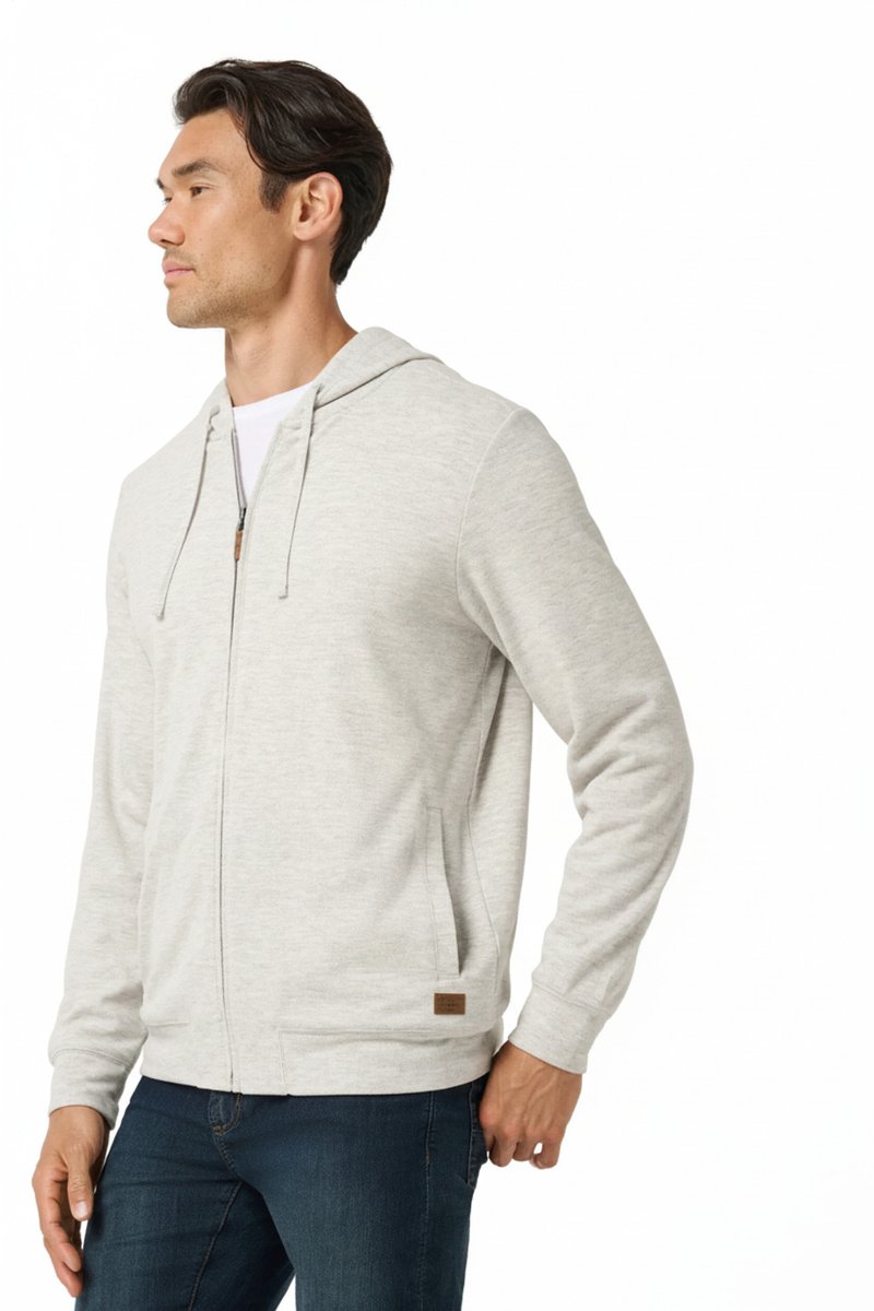 Travis Mathew Cloud Sweater Full Zip męska bluza z kapturem, heather grey