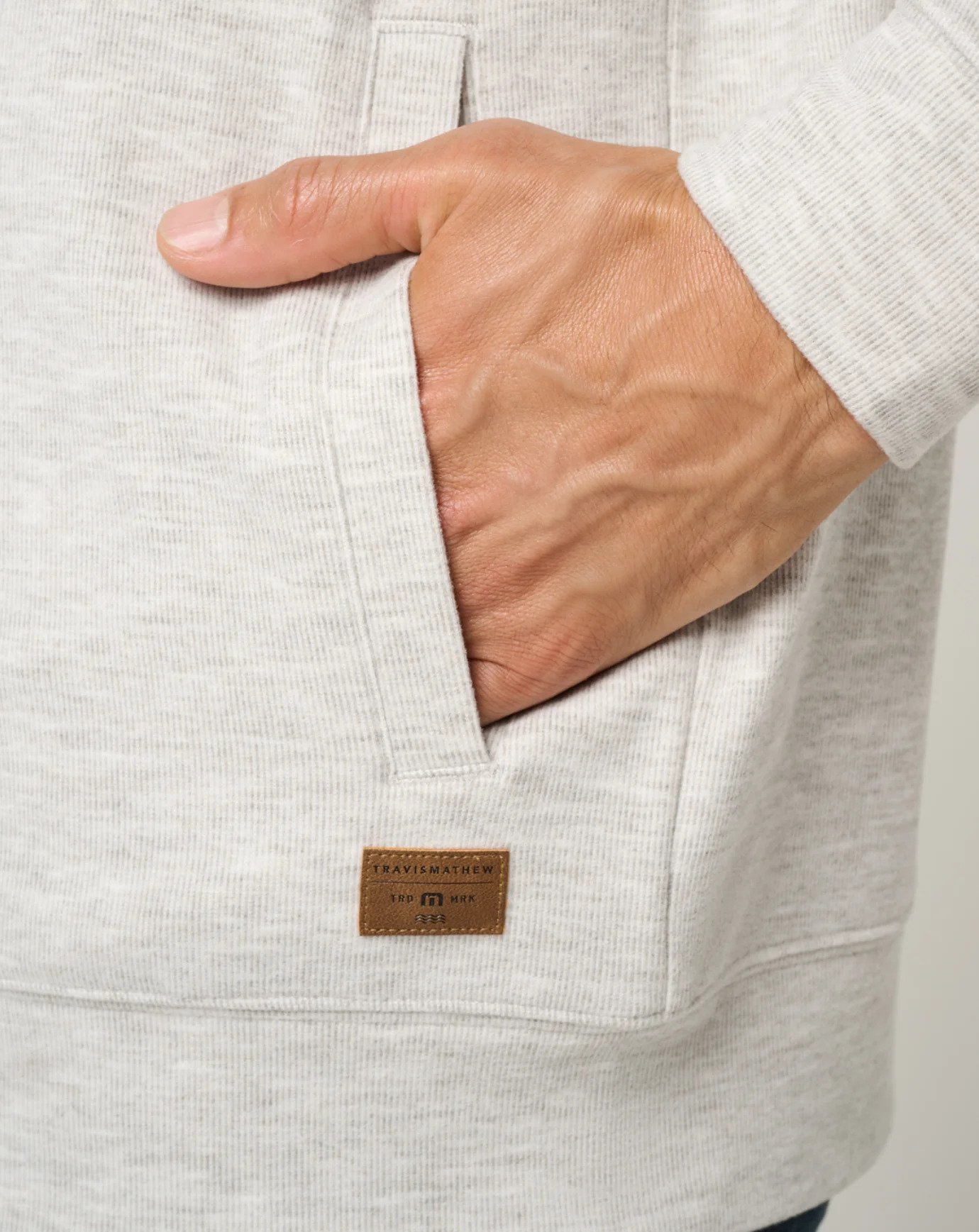 Travis Mathew Cloud Sweater Full Zip męska bluza z kapturem, heather grey