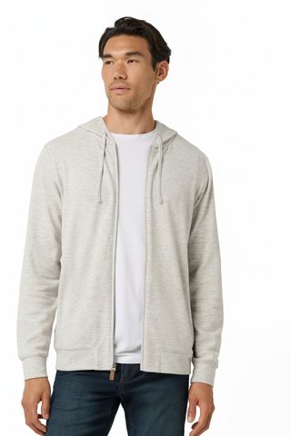 Travis Mathew Cloud Sweater Full Zip męska bluza z kapturem, heather grey