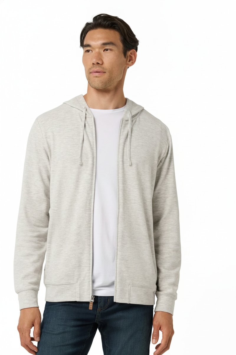 Travis Mathew Cloud Sweater Full Zip męska bluza z kapturem, heather grey