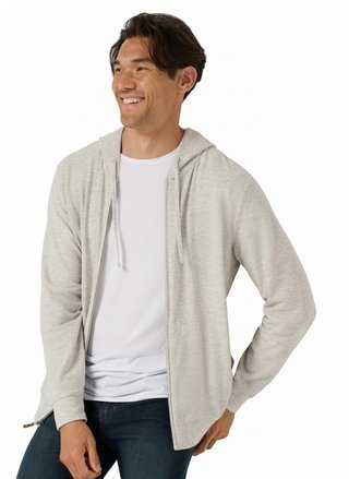 Travis Mathew Cloud Sweater Full Zip męska bluza z kapturem, heather grey