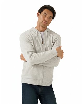 Travis Mathew Cloud Sweater Full Zip męska bluza z kapturem, heather grey