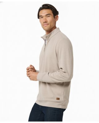 Travis Mathew Cloud męski sweter 1/4 zip, heather roasted cashew