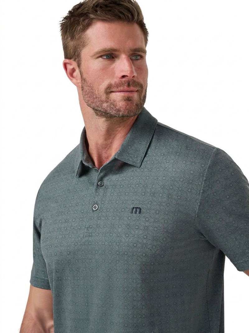 Travis Mathew Featherweight Trophy Ready męskie polo, balsam green