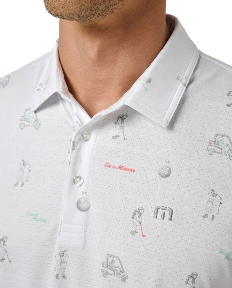 Travis Mathew On A Mission męskie polo, białe
