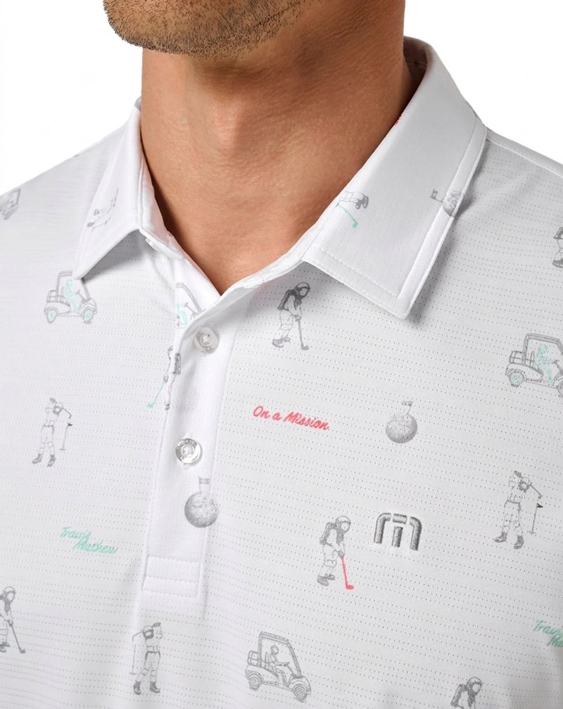 Travis Mathew On A Mission męskie polo, białe