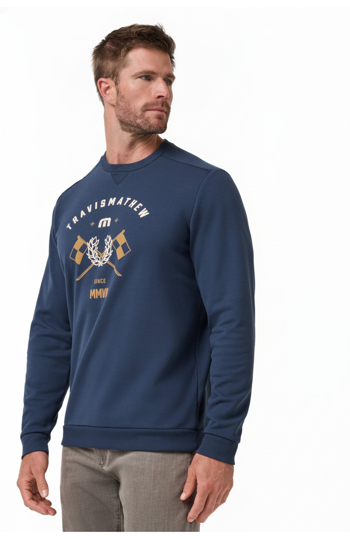 Travis Mathew TM Varsity Club Crew męska bluza, total eclipse