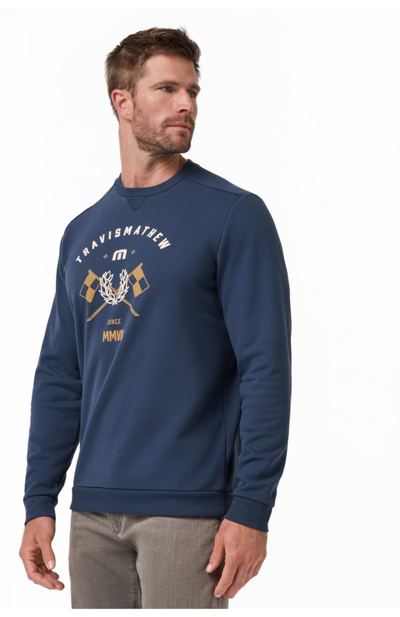 Travis Mathew TM Varsity Club Crew męska bluza, total eclipse