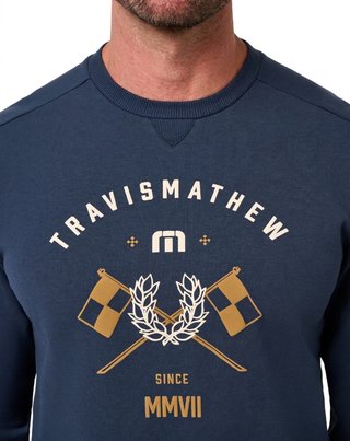Travis Mathew TM Varsity Club Crew męska bluza, total eclipse
