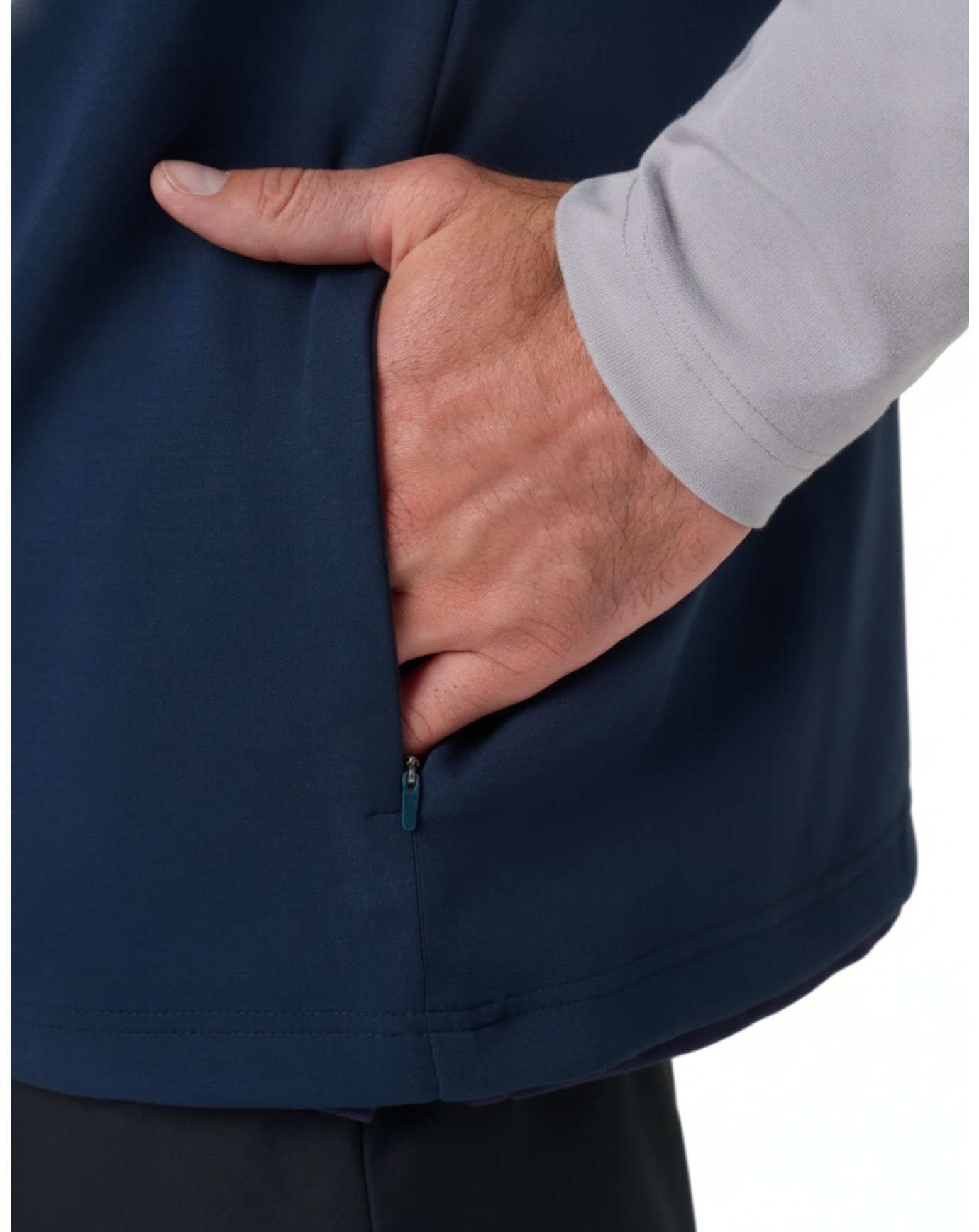 Travis Mathew Fibercloud Color Block Quarter Zip, jasnoszary