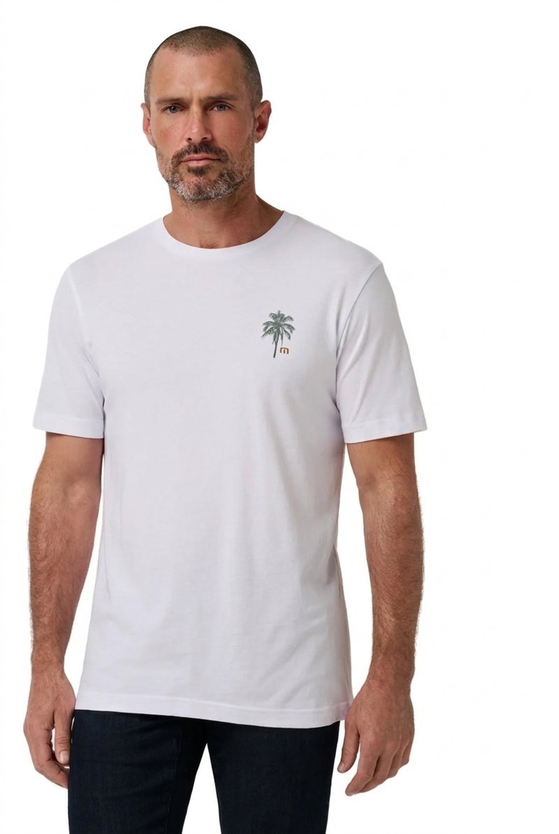 Travis Mathew Horizon Hideaway męski T-shirt, biały