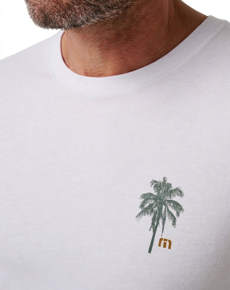 Travis Mathew Horizon Hideaway męski T-shirt, biały
