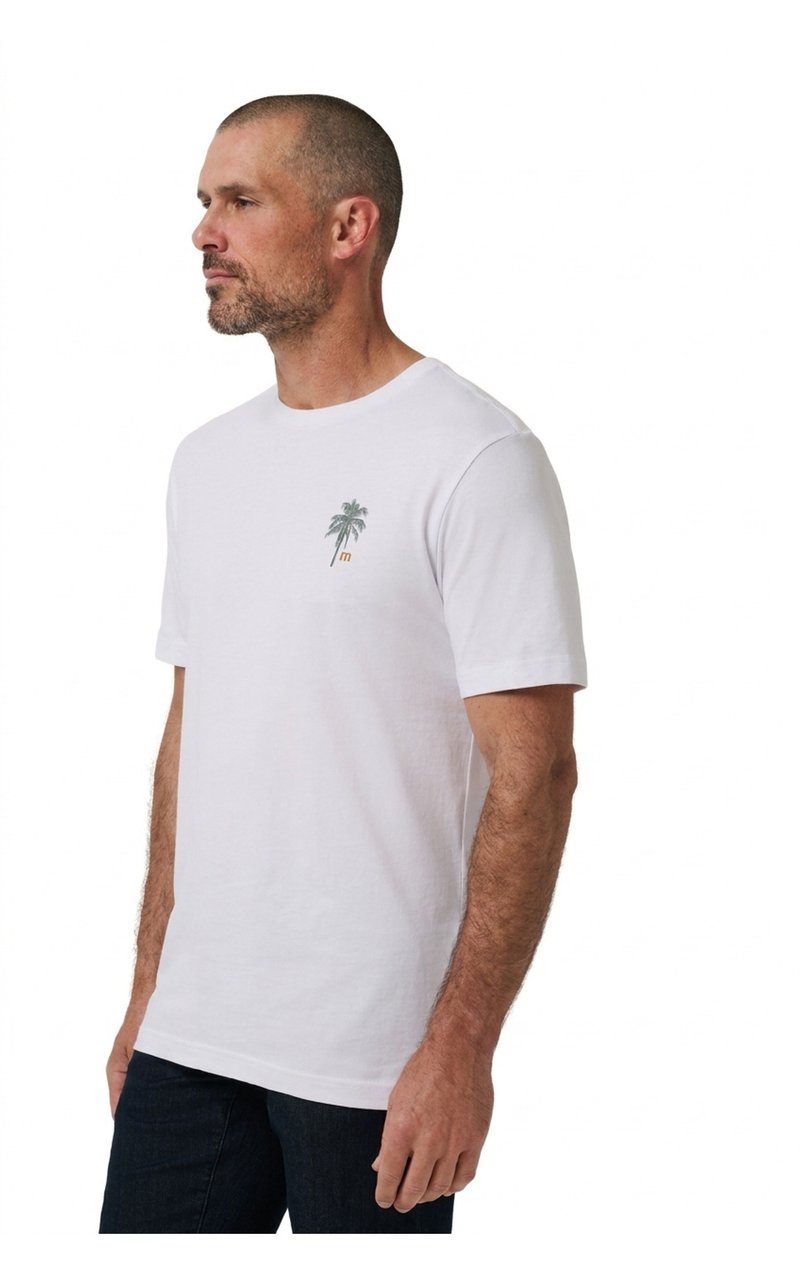 Travis Mathew Horizon Hideaway męski T-shirt, biały