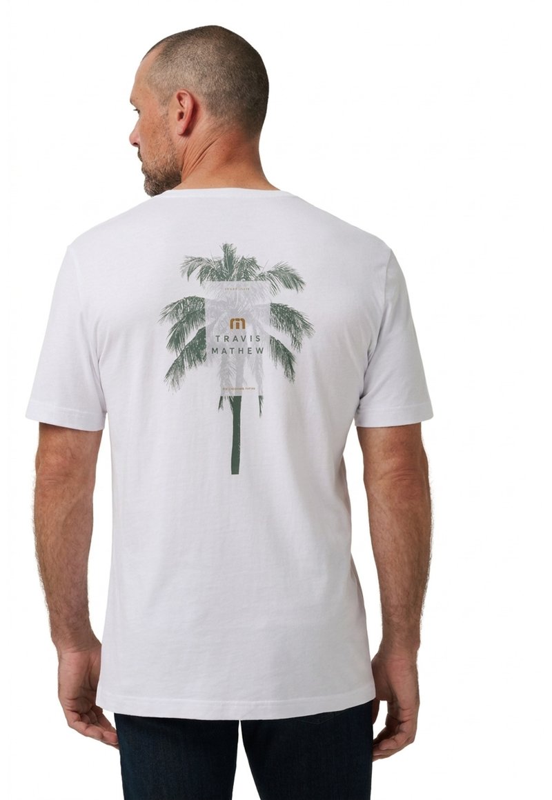 Travis Mathew Horizon Hideaway męski T-shirt, biały